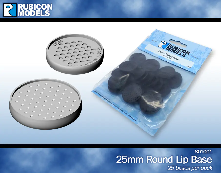 801001 - 25mm Round Bases- 1 Package of 25 Bases