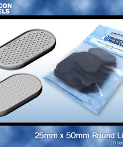801003 - 25mm x 50mm Round Edge Bases- - 1 Package of 10 Bases
