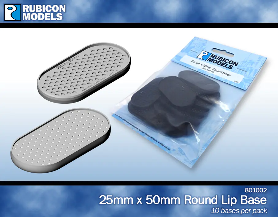 801003 - 25mm x 50mm Round Edge Bases- - 1 Package of 10 Bases