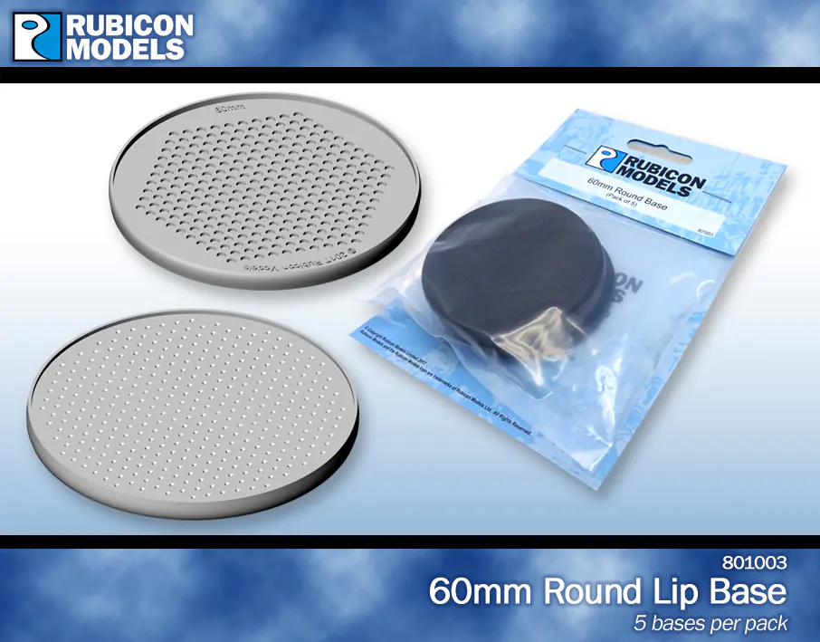801002 - 60mm Round Bases- 1 Package of 5 Bases