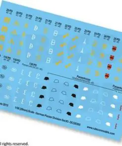 130007 - German Panzer Division Set 3 Decal Sheet