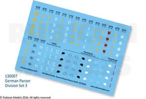130007 - German Panzer Division Set 3 Decal Sheet