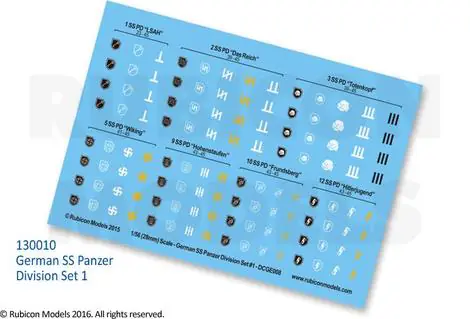 130010 - German SS Panzer Division Set 1 Decal Sheet