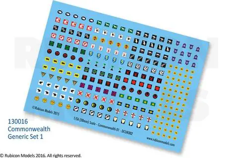 130016 - Commonwealth Generic Set 1 Decal Sheet