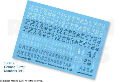 130017 - German Turret Numbers Set 1 Decal Sheet