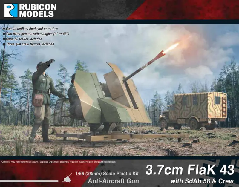 280074 - 3.7cm FlaK 43 with SdAh 58 Trailer & Crew