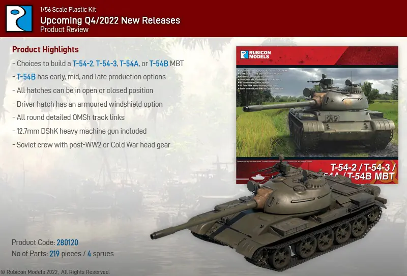 280120 T-54-2 / T-54-3 / T-54A / T-54B MBT - Image 2