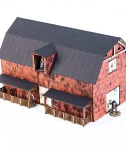 28S-DMH-137 Dead Man's Hand Pre-painted Red Barn