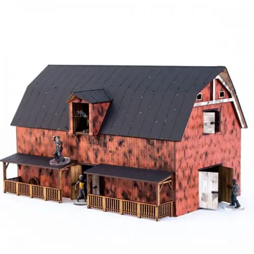 28S-DMH-137 Dead Man's Hand Pre-painted Red Barn - Image 2