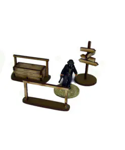 Alternative view of 28S-DMH-A01 Dead Man's Hand Pre-painted Horse Hitches & Sign Posts