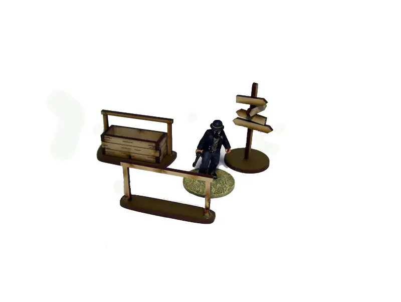 28S-DMH-A01 Dead Man's Hand Pre-painted Horse Hitches & Sign Posts - Image 2