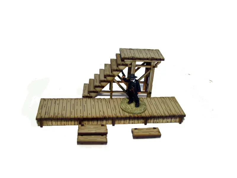 28S-DMH-A03 Dead Man's Hand Pre-painted Stairs & Boardwalk