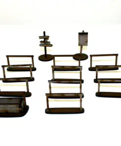 28S-DMH-A01 Dead Man's Hand Pre-painted Horse Hitches & Sign Posts