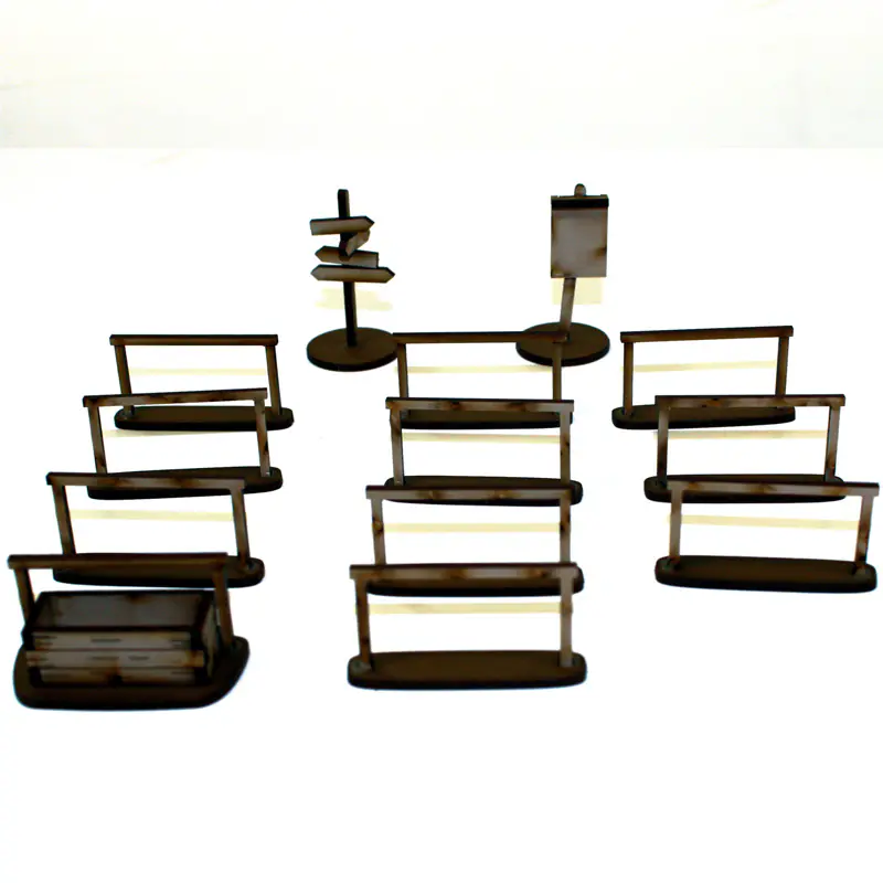 28S-DMH-A01 Dead Man's Hand Pre-painted Horse Hitches & Sign Posts