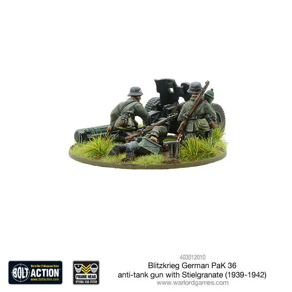 Blitzkrieg German Pak 36 anti-tank gun with stielgranate - Image 3