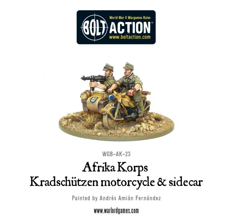 Afrika Korps Kradschutzen motorcycle and sidecar - Image 2