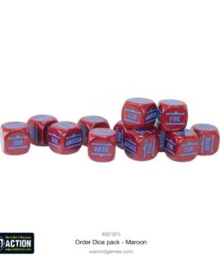 Alternative view of Bolt Action: Orders Dice pack - Maroon
