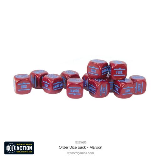 Bolt Action: Orders Dice pack - Maroon - Image 2