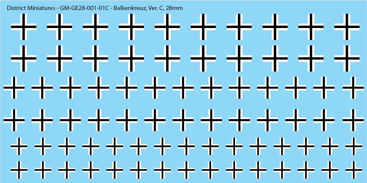 German Balkenkreuz, 28mm Decals Version C: Early War