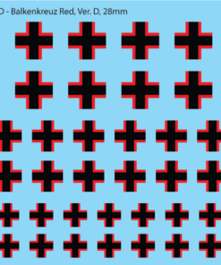German Balkenkreuz, 28mm Decals Version D: Traditional Red