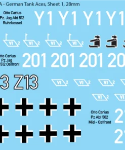 German Tank Aces, 28mm Decals
