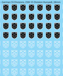 WW2 German SS Divisions, 28mm Decals 25A: 25th SS Division Hunyadi (Ungarische Nr. 1)