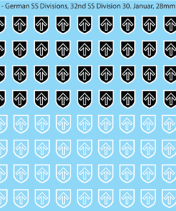WW2 German SS Divisions, 28mm Decals 32A: 32nd SS Division 30. Januar