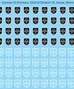 WW2 German SS Divisions, 28mm Decals 32A: 32nd SS Division 30. Januar