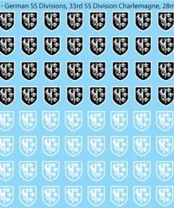 WW2 German SS Divisions, 28mm Decals 33B: 33rd SS Division Charlemagne (Französische Nr. 1)
