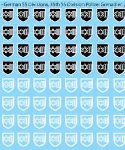 WW2 German SS Divisions, 28mm Decals 35A: 35th SS Division Polizei-Grenadier
