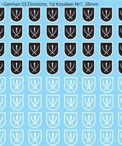 WW2 German SS Divisions, 28mm Decals 39A: Kosaken Nr. 1