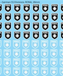 WW2 German SS Divisions, 28mm Decals 40A: RONA (Russische Nr. 1)