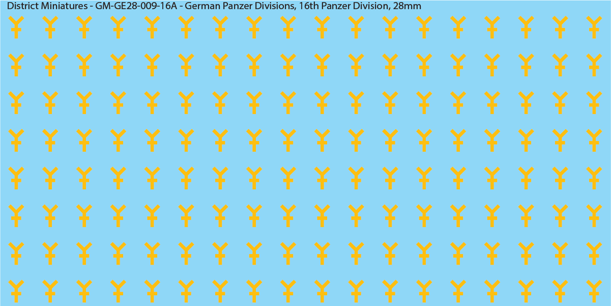 WW2 German Wehrmacht Panzer Divisions, 28mm Decals, 16A: 16th Panzer Division