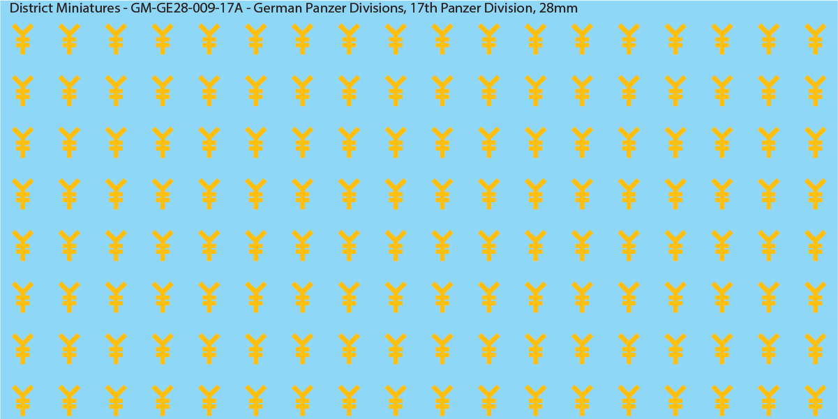 WW2 German Wehrmacht Panzer Divisions, 28mm Decals, 17A: 17th Panzer Division
