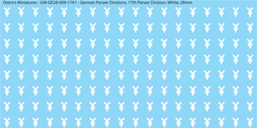 WW2 German Wehrmacht Panzer Divisions, 28mm Decals, 17A1: 17th Panzer Division (WHITE)