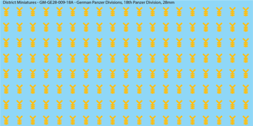 WW2 German Wehrmacht Panzer Divisions, 28mm Decals, 18A: 18th Panzer Division