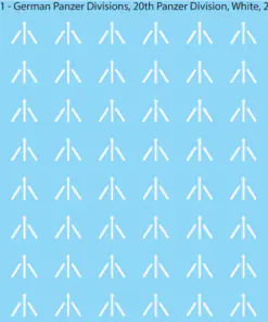 WW2 German Wehrmacht Panzer Divisions, 28mm Decals, 20A1: 20th Panzer Division (WHITE)