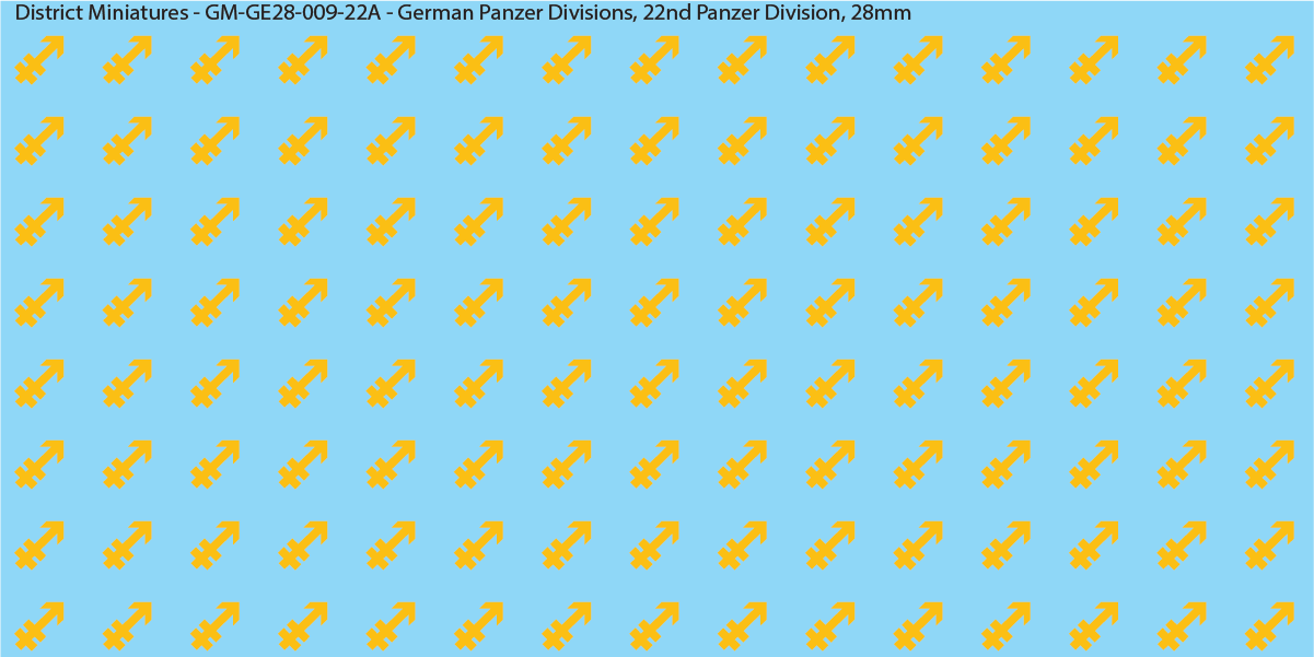 WW2 German Wehrmacht Panzer Divisions, 28mm Decals, 22A: 22nd Panzer Division