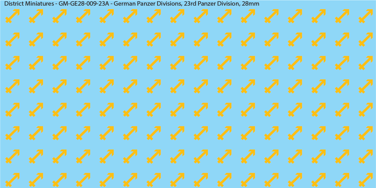 WW2 German Wehrmacht Panzer Divisions, 28mm Decals, 23A: 23rd Panzer Division