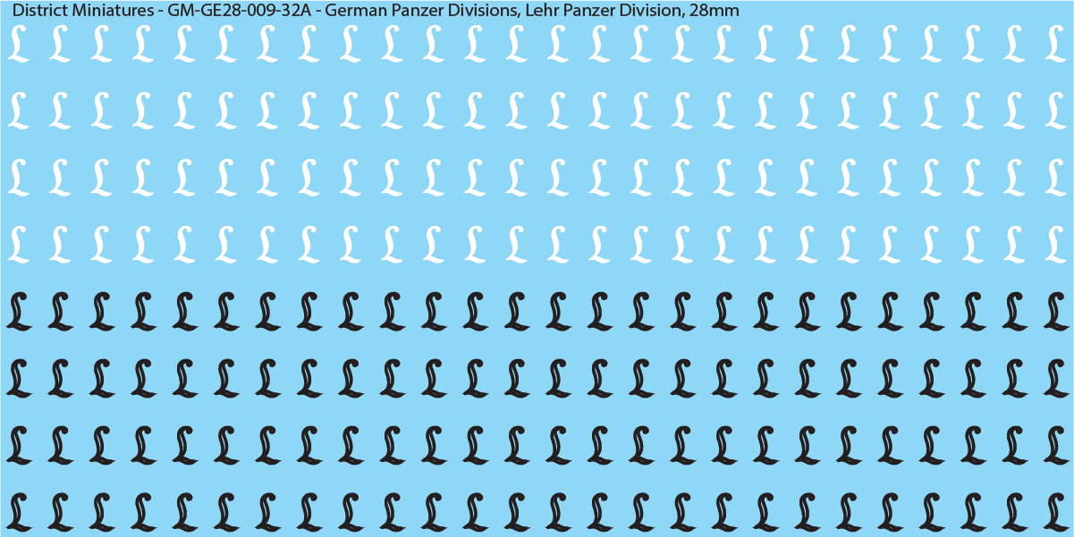 WW2 German Wehrmacht Panzer Divisions, 28mm Decals, 32A: Lehr Panzer Division