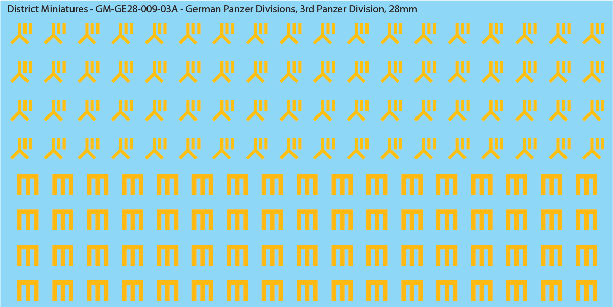WW2 German Wehrmacht Panzer Divisions, 28mm Decals, 3A: 3rd Panzer Division