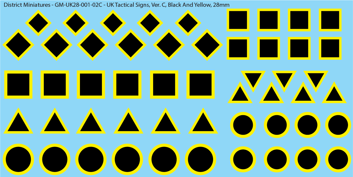 WW2 British - Tactical Signs, black and yellow