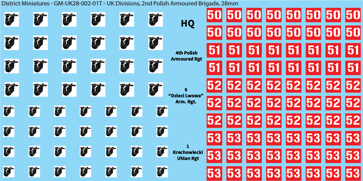 Sheet T: 2nd Polish Armoured Brigade