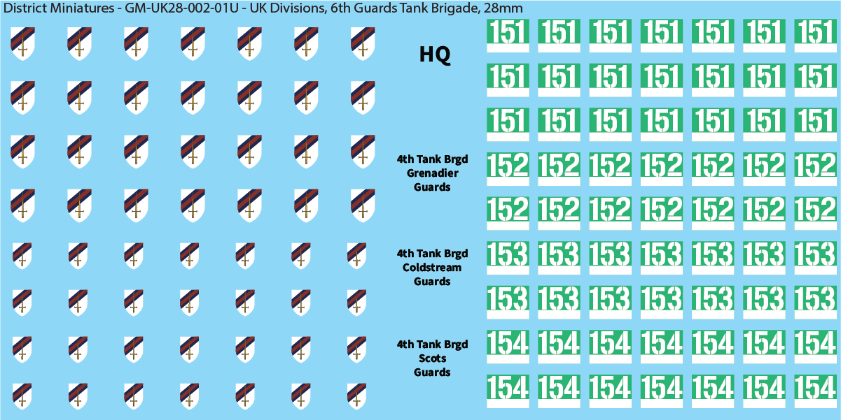 Sheet U: 6th Tank Guards Tank Brigade