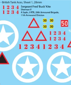 WW2 British - British Tank Aces, 28mm Decals
