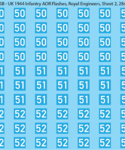 WW2 British - UK 1944 Infantry AOR Flashes, 28mm Decals, Royal Engineers Sheet 2