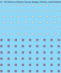 WW2 British - UK Airborne Infantry Decals, Badges, Patches and Emblems, 28mm Decals