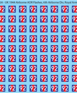 WW2 British - UK 1944 Airborne AOR Flashes, 1st and 6th Airborne, 28mm Decals 6th Airborne Div: Royal Army Ordnance Corps