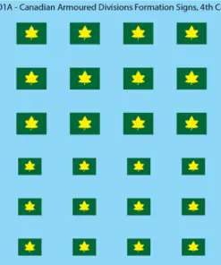 WW2 Canada - Canadian Armoured Divisions Formation Signs (Multiple Options), 4th Canadian Armoured Division