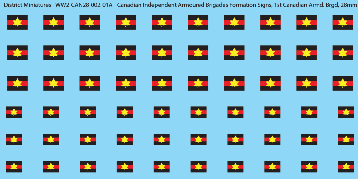WW2 Canada - Canadian Independent Armoured Brigades Formation Signs (Multiple Options), 1st Canadian Armoured Brigade